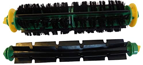 vhbw 2x Brosses, set de rouleaux compatible avec iRobot Roomba 550, 555, 560 aspirateur robot - brosse à lamelles, brosse rotative
