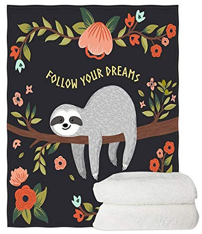 Coloranimal - Coperta in pile di flanella con motivo Segui i tuoi sogni, per la casa, per la casa, per uomo, donna, ragazzo, soggiorno, camera da letto, divano, sedia XS