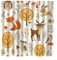 Gardinen Blickdichter Fenster, Wald Tiere Hirsche Fuchs,183x214cm Vorhänge mit Ösen Polyester Drucken Kinderzimmer Schlafzimmer Wohnzimmer Vorhang