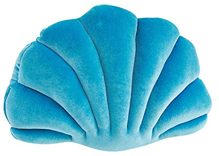 Muschel-förmiges Kissen, Zierkissen Dekorative Muschelschale Kopfkissen Scallop Shells Kuschelkissen Baumwolle Sofakissen Dekokissen Plüschtier Meerestier Kissen für Bett Sofa Stuhl Auto, Blau