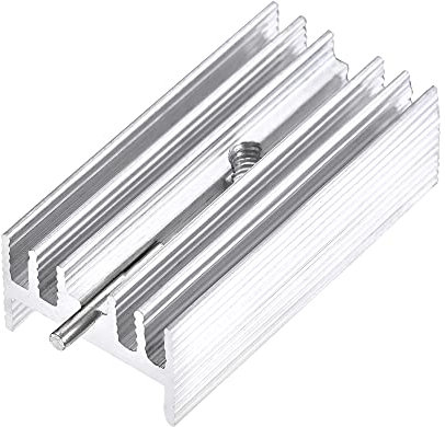 sourcing map 10 Stück 30mm x 15mm x 10mm TO-220 Aluminium Kühlkörper zum Kühlen von MOSFET-Transistordioden mit 1 Stützstiften