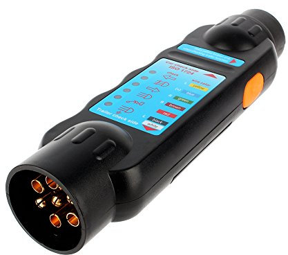 Comprobador Remolque 7 Pines, Enchufe de Conexión Cableado Probador Luces Con Adaptador Camión Coche Controlador Freno Salida Relé Herramienta Diagnóstico Conector Cable Prueba Para Caravana RV