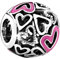 BIZK Damen Pink Herz Charm Anhänger für Armband 925 Sterling Silber Charm Bead Pendant für Europäische Armbänder und Halsketten (Pink Herz)