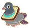 Niedlicher Vogelbrot, Metall, Emaille, Anstecknadel, Weizen, köstlicher Scheibenkragen, lustige Cartoon-Tier-Brosche, Hemd, Abzeichen, Tasche, Revers, Schmuck, Zubehör, Geschenk, Metall