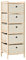 Makastle Holz Standregal mit 5 Stoff Schubladen - 32 x 26 x 93 cm - Badregal Holzregal Ablage Regal Badregal Regal Wäschekorb Wäschesammler Sortierer Wäschekörbe - 5 Fächer für Wäsche, Beige