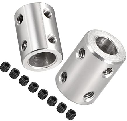 PATIKIL Da 8mm a 10mm Foro Rigido Attacco Setre Vite L22XD16 45# Acciaio,Albero Attacco Connettore,Motore Accessori,2pz