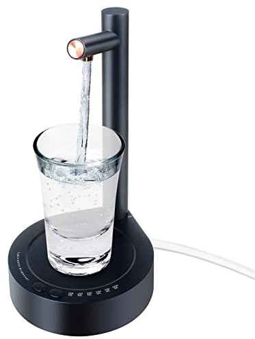 Desktop Water Bottle Dispenser, Keweis Portable Electric Water Bottle Pump Countertop for 5 Gallon & Universal Bottles, USB Charging Automatic Water Jug Dispenser for Bedside, Home, Office, Outdoor