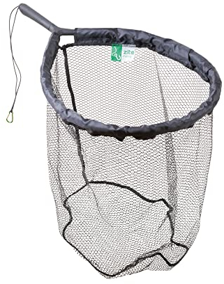 Zite Fishing Watkescher gummiert Schwimmend – Angelkescher Fliegenfischen & Spinnfischen Gummmiertes Netz – Kescher mit Gummiband und Karabiner-Haken, gummierter Kescher gummiert, Angel-Kescher