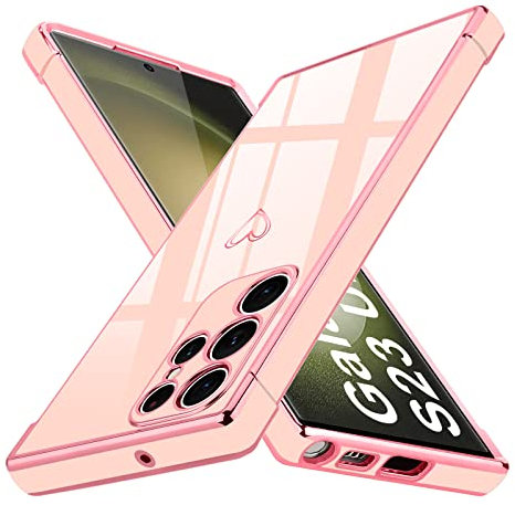 Lafunda Cover Compatibile con Samsung Galaxy S23 Ultra 5G Custodia con protezione fotocamera Sottile Morbido TPU Silicone Antiurto Protettiva Case amore Paraurti Donne per Samsung S23 Ultra 5G Rosa