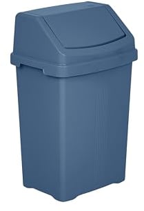 JMS we create smile Plastic Swing Lid Bins Recycle Waste Dust Bin 8/25 /50 L Home Kitchen Office (Navy, 25 Litre)