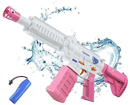 Pistola ad Acqua Elettrica. Pistola ad Acqua Automatica con Tiro a Lunga Gittata per Bambini, Batteria Ricaricabile USB, con Serbatoio ad Alta Pressione da 200 ml. Giocattolo Estivo, Piscina