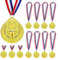 ZEIEYA Medaillen Fussball, 12 Stück Siegermedaille Medaillen Sport Metall Medaille Goldmedaillen Pokale Medaillen mit Bändern Partyartikel für Kinder und Erwachsene Sport, Wettbewerbe