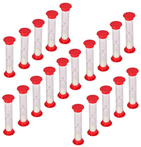 Frefgikty Lot de 20 sabliers de sable de 30 secondes avec compte à rebours pour enfants (sable blanc)