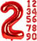 Zahlen Luftballons Geburtstag 2 Rot, Folienballon Riesen 84cm Helium Ballons Zahl Luftballon Zahlenluftballons Geburtstagsdeko Für Mädchen Junge Kindergeburtstag Babyparty Jubiläum Party Deko