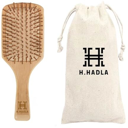 Haarbürsten Natürliche Bambushaar-Kopfhaut-Haarmassage-Verlängerungsbürste Paddle Brush Haar Massagebürste für alle Haartypen, für Frauen Männer und Kinder