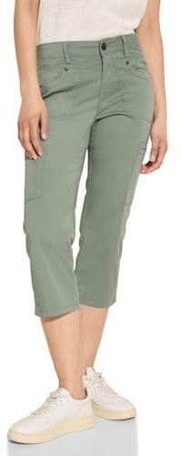 STREET ONE Damen A377221 Sportive 3/4 Cargohose, Dry Salvia Green, 42W / 22L EU