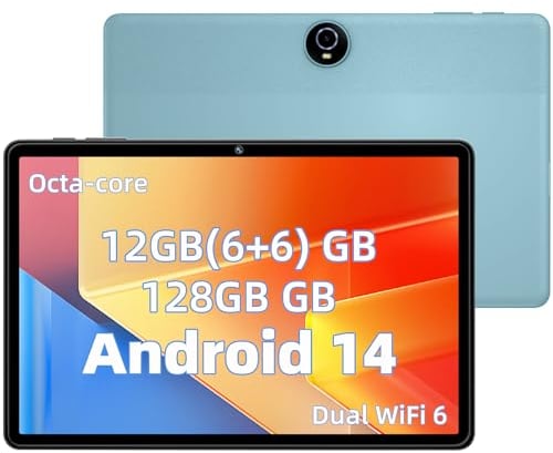 TUOHAITIME Tablet 11 Zoll, Android 14 Tablets, 12 GB RAM 128 GB ROM 1 TB Expand, Tablets Mit Octa-Core, 8000 mAh, 5 MP+8 MP, Widevine L1, GPS, WLAN, Bluetooth, 1280 x 800 IPS (Blau)