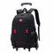 Amythe Schulrucksack Jungen mit Rollen, Abnehmbare Trolley Rucksack Teenager Schulranzen Jungen für Schule/Reise, 6 Rädern, 3-5-7. klasse, Lässig Daypack 16 Zoll, Schwarz-Rot