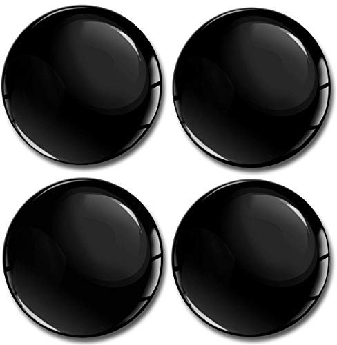 Biomar Labs 4 x 45 mm 3D Gel Silikon Aufkleber für Radkappen Felgendeckel Abdeckung Rad-Aufkleber Schwarz A 745