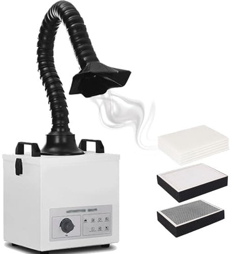 ylpddmm Laser Solder Fume Extractor-100W Strong Suction 3 Stage Filter, Desktop Soldering Smoke Absorber Remover Fume Extractions Purifier for Welding and Electronic Component Repair