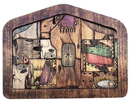 Gcroet Holzprozessaw -Statue - Krippe