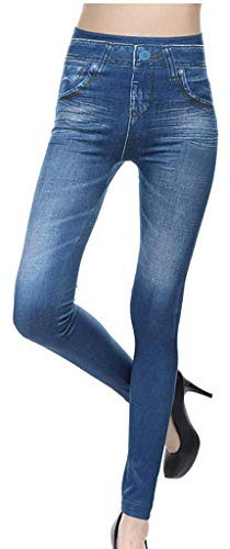 Jeans Invernali Donna Regular Pantaloni a Matita Elasticizzati da Donna in Jeans Attillati. Pantaloni Lunghi Sottili Jeans Leggeri Donna Senza Cerniera 44 (Light Blue, M)