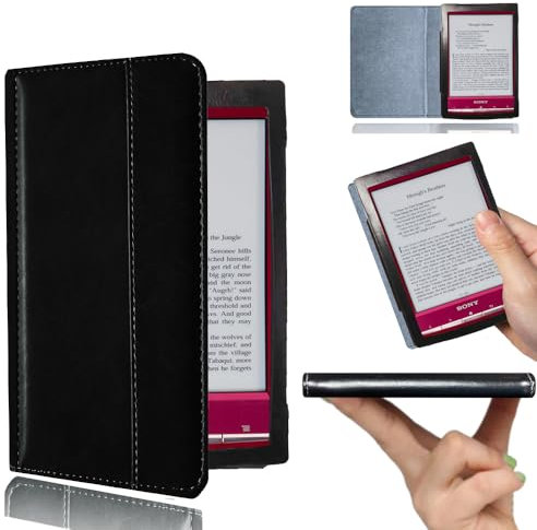 Étui pour liseuse Sony PRS-T2/PRS-T1 6 pouces - Étui pour liseuse Sony PRS-T1 Smart Slim Light Folio pliable en cuir PU pour Sony PRS-T2 - Noir
