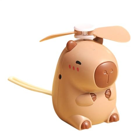 Jvjggag Capybara, ventilatore a forma di cartone animato, ventilatore di raffreddamento portatile, grazioso ventilatore elettrico, comodo silenzioso e a basso rumore, ricaricabile tramite USB,