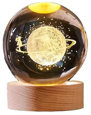 YJDZ Veilleuse boule de cristal – Décoration colorée et lumineuse en verre chaleureux (Nuage d'Amour)