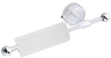 Wisebom Porta Rotolo da Cucina Autoadesivo Portarotolo per Carta Porta Asciugamani di Carta per Montaggio a Parete Portacartaigienica Bagno in Acrilico, Senza Foratura (32cm)