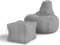 Juskys Sitzsack Chillex L mit Hocker - Cord Sessel für Erwachsene - Füllung Memoryschaumstoff - Gaming & Lesesessel bequem - Bean Bag - Hellgrau