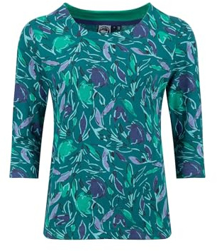 Weird Fish Rachel Printed Jersey T-Shirt Leaf Green Size 22