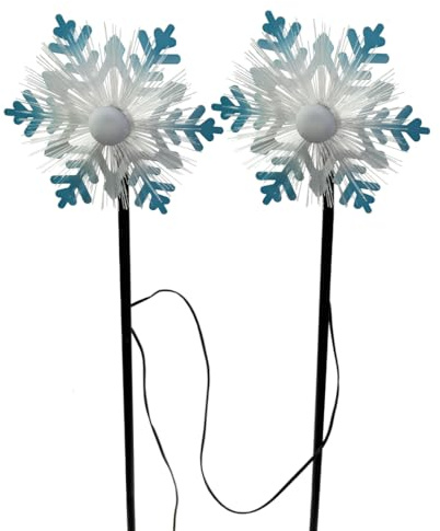 abc HOME | Gartenstecker Schneeflocke | Weihnachten | 2er Set | | LED | 81 cm H