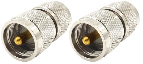 Kinweistex PL259 Male to Male Electrical Adapter Coaxial Connectors Suitable for CB Ham Radio Antennas and Broadcast Scanners 2 PCS