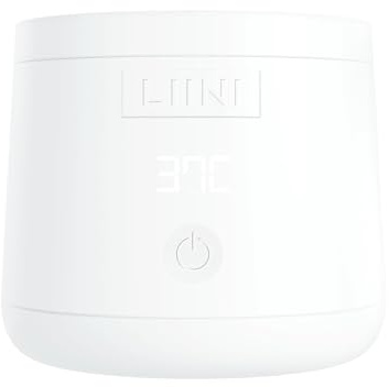 LIINI® 4.0 PRO Flaschenwärmer Baby mit Akku, 75W, weiß – IP66 staub- & strahlwassergeschützt, 4 Stufen 37/40/45/50°C, Akku 15.000 mAh, unterwegs & zuhause, USB-C Alu-Kabel 150 cm, BPA-frei, CE/RoHS