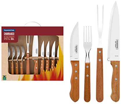 Tramontina 22399/037 Steak and Carving Set, Wood