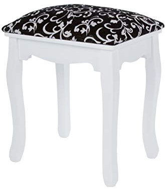 elbmöbel Hocker Sitzhocker Schminkhocker Holzhocker in weiß schwarz Schminktischhocker Klavierhocker