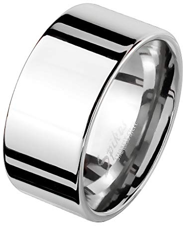 Paula & Fritz® Partnerring Silber hochglänzend Glatte Fläche Freundschafts-Ring Damen-Ring Herrenring Verlobungs-Ring Edelstahl Chirurgenstahl 316L R-M6542S_130