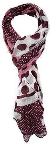 TigerTie - Designer Schal in bordeaux rosa grau gepunktet