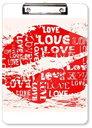 Valentinstag-Schlüsselwort Love Kiss Klemmbrett Ordner Schreibblock Trägerplatte A4