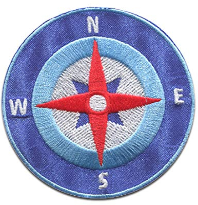Catch the Patch Kompass Norden Osten Süden Westen Brave Coast - (Größe: 6,1 x 6,1 cm) Aufnäher, Bügelbilder, Aufbügler, Applikationen, Patches, Sticker zum Aufbügeln oder Aufnähen