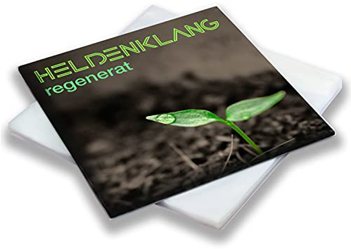 Heldenklang® 12 Schallplatten Hüllen aus Regenerat – Umweltschonende und nachhaltige LP Hüllen aus Deutschland – 50 Stück