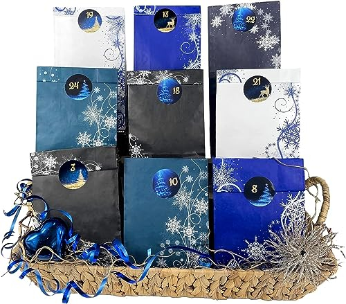 endlosschenken Adventskalender zum Befüllen Tüten Weihnachtskalender zum selber Basteln mit großen Tüten Kraftpapier