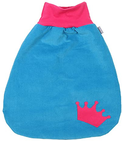Lilakind“ Baby Cord Strampelsack | Kleinkind Cord Schlafsack | Made in Germany Kronen Appliaktion Pink Gefüttert Gr. S - Made in Germany