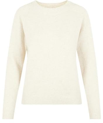 VERO MODA PETITE Women's VMDOFFY LS O-Neck Blouse GA PTT Pullover, Birch/Detail:Melange, M/P