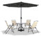 LZQ Sonnenschirm Balkon Ø 350cm Gartenschirm mit Solar LED Beleuchtung Alu Marktschirm mit Handkurbel Strandschirm Rund Terrassenschirm Wasserabweisende UPF 40+(Dunkelgrau, Winkel Nicht Verstellbar)