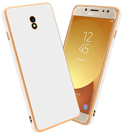 Cadorabo Hülle kompatibel mit Samsung Galaxy J3 2017 Schutzhülle TPU Silikon Case Liquid Design mit Kameraschutz Slim Kratzfest Weiche Gummi mit Rundumschutz Case Hülle für Galaxy J3 2017 in Weiß
