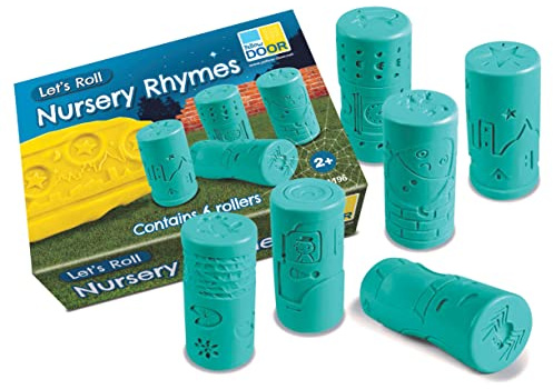 Yellow Door Let’s Roll Nursery Rhymes | Set Of Six Playdough Rollers | Twinkle Twinkle Little Star | Early Educational Toy For Kids Age 2 3 4 5 | Fine Motor Skills | Stamp And Roll | Humpty Dumpty