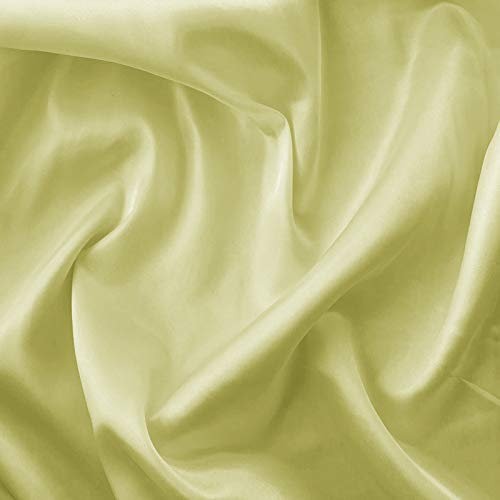 Silky Satin Liquid Fabric Plain Luxury Dress Craft Decoration Drape Dancewear Material 60 – 150cm Wide | Sold per Metre (Lemon)