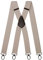 Olata Breite und Robuste X-förmige Hosenträger mit Karabinerhaken – 4 cm breit, Verstellbar, Unisex, Ideal für Arbeit und Alltag. Hellgrau (Schwarz Clips)